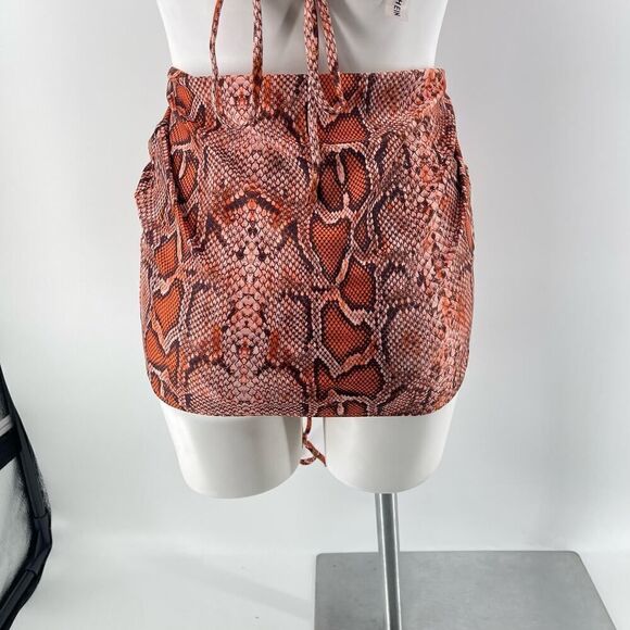 SHEIN Women’s Brown Snakeskin Print 3-Piece Swimsuit Backless Bikini Large - Picture 14 of 16